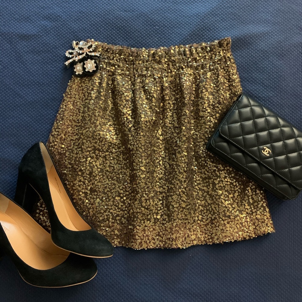 EUC J Crew Sequin Bell Skirt